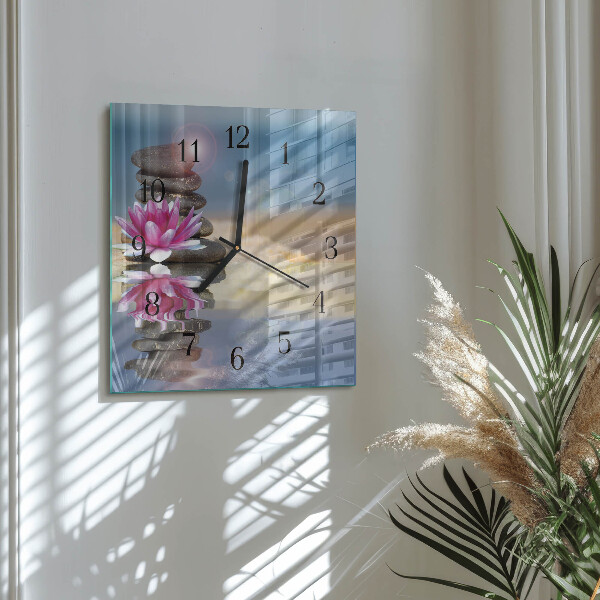 Wanduhr aus glas Wassersteine