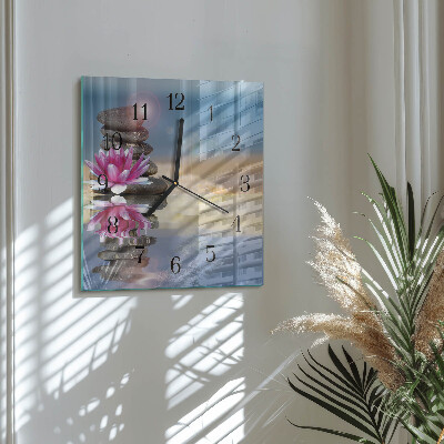 Wanduhr aus glas Wassersteine