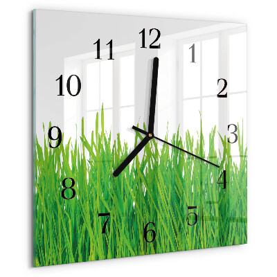 Wanduhr aus glas Gras