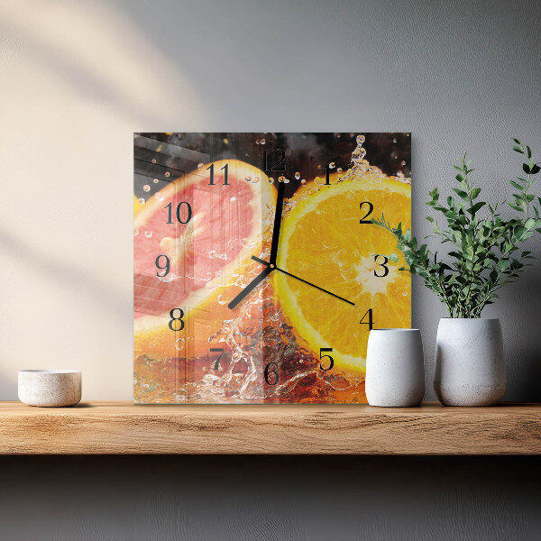 Wanduhr aus glas Obst