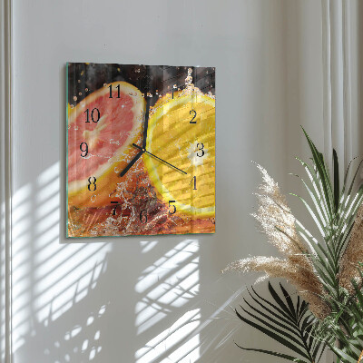 Wanduhr aus glas Obst