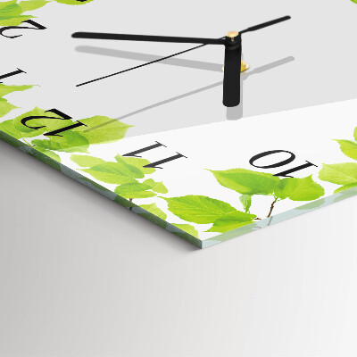 Wanduhr aus glas Blätter