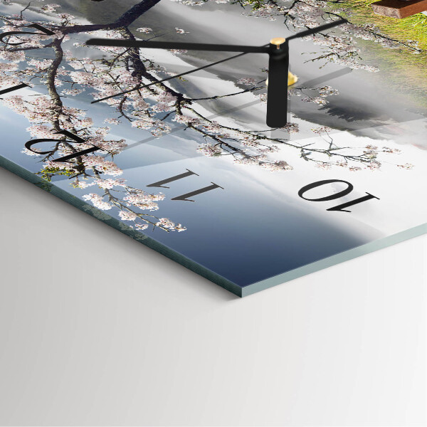 Wanduhr aus glas Frühling