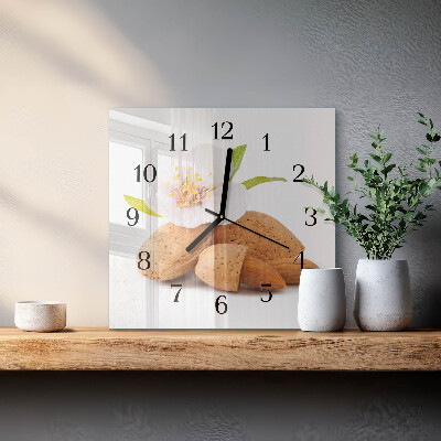 Wanduhr aus glas Mandeln