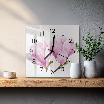 Wanduhr aus glas Magnolie