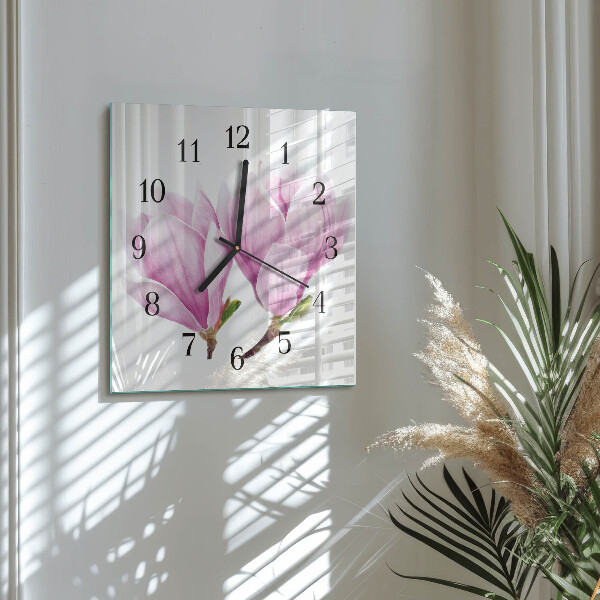 Wanduhr aus glas Magnolie