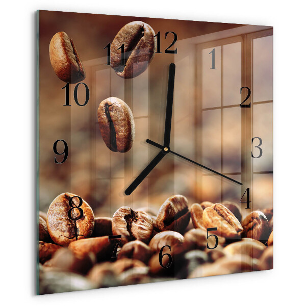 Wanduhr aus glas Kaffeebohnen