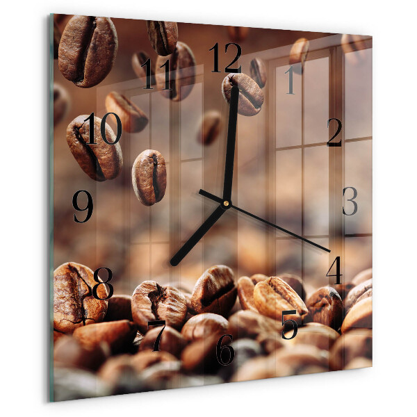 Wanduhr aus glas Kaffeebohnen