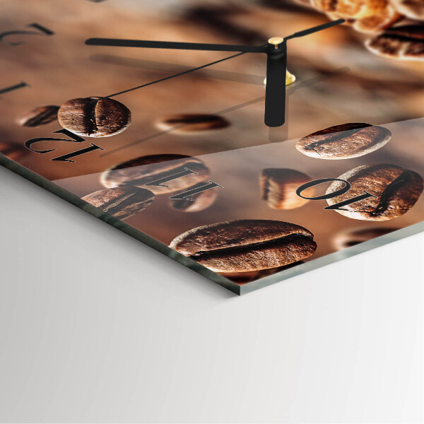 Wanduhr aus glas Kaffeebohnen