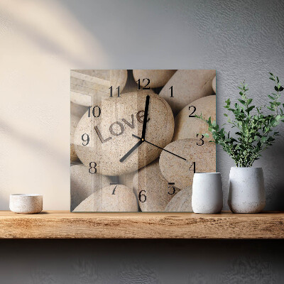 Wanduhr aus glas Steine