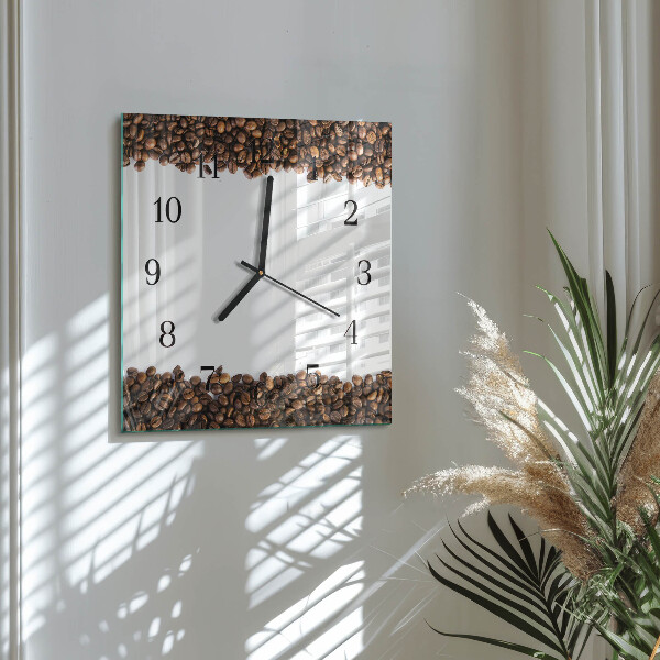 Wanduhr aus glas Kaffeebohnen