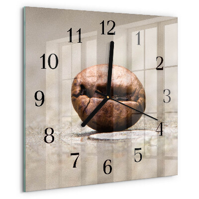 Wanduhr aus glas Kaffeebohne
