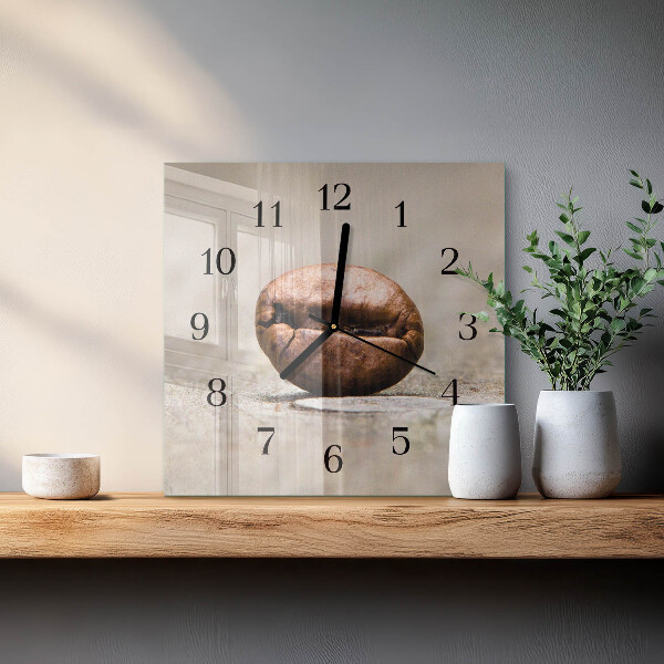 Wanduhr aus glas Kaffeebohne