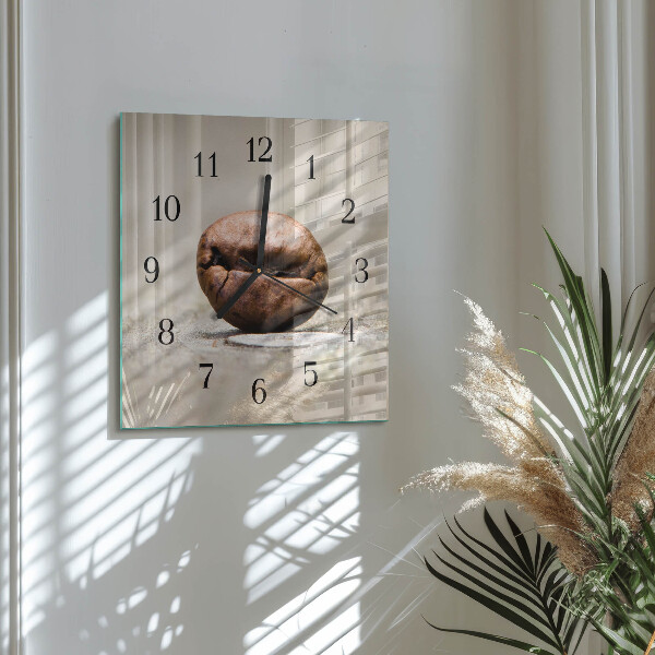 Wanduhr aus glas Kaffeebohne