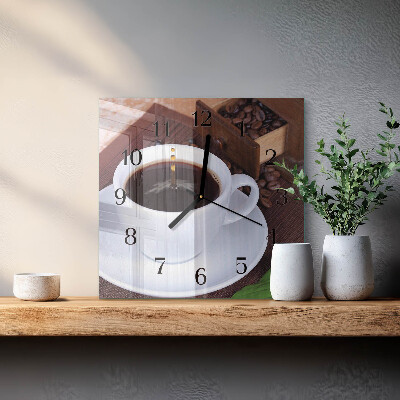 Wanduhr aus glas Kaffee