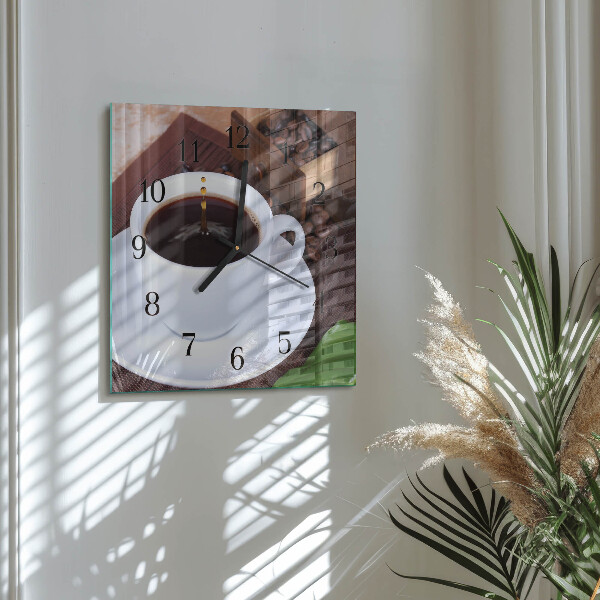 Wanduhr aus glas Kaffee