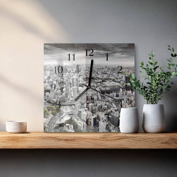 Wanduhr aus glas Stadt