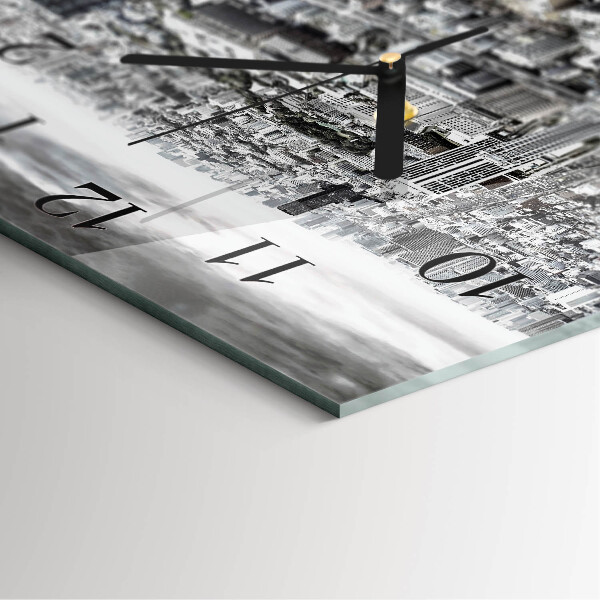 Wanduhr aus glas Stadt
