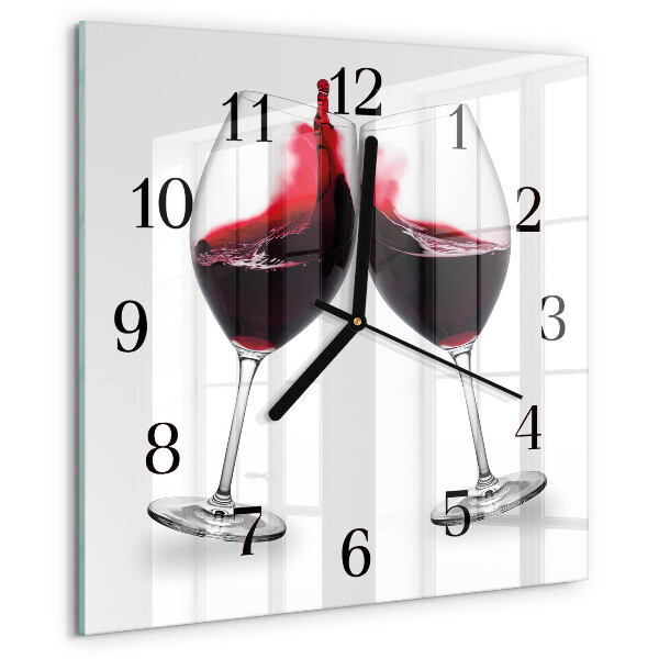 Wanduhr aus glas Wein