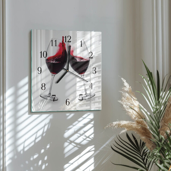Wanduhr aus glas Wein