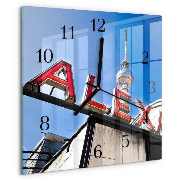 Wanduhr aus glas Alexanderplatz