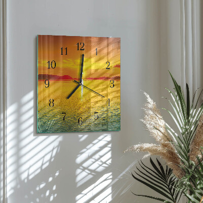 Wanduhr aus glas Sonnenuntergang
