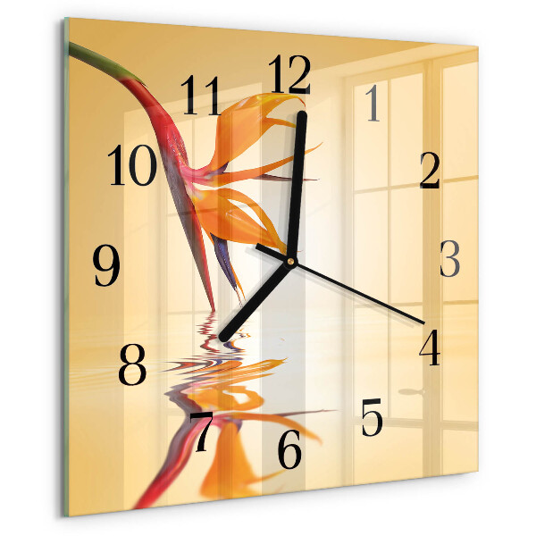 Wanduhr aus glas Blume