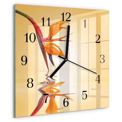 Wanduhr aus glas Blume