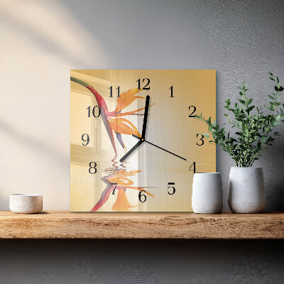 Wanduhr aus glas Blume
