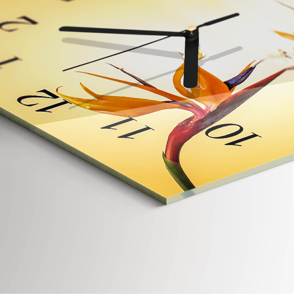 Wanduhr aus glas Blume
