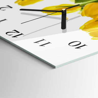 Wanduhr aus glas Tulpen