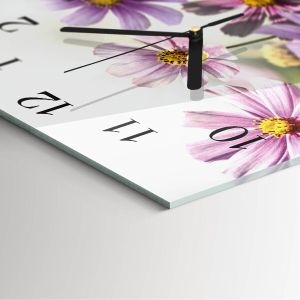 Wanduhr aus glas Blumen