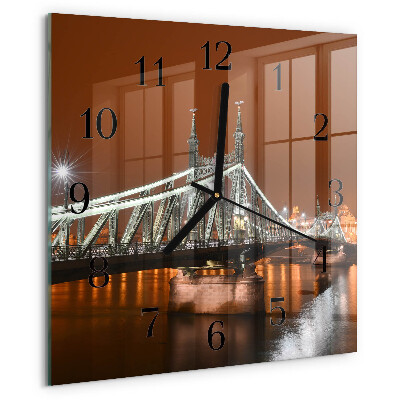 Wanduhr aus glas Brücke