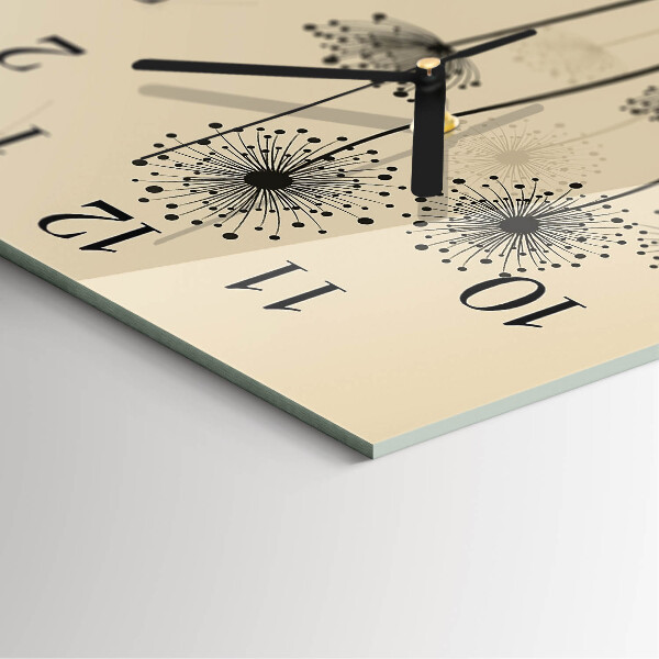 Wanduhr aus glas Blumen
