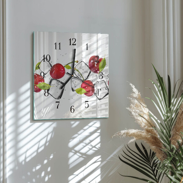 Wanduhr aus glas Kirscheis