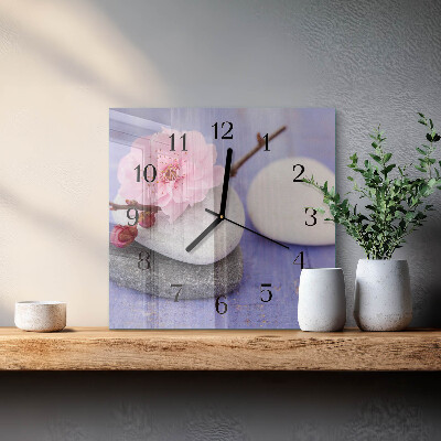 Wanduhr aus glas Steine