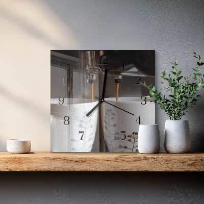 Wanduhr aus glas Kaffeemaschine