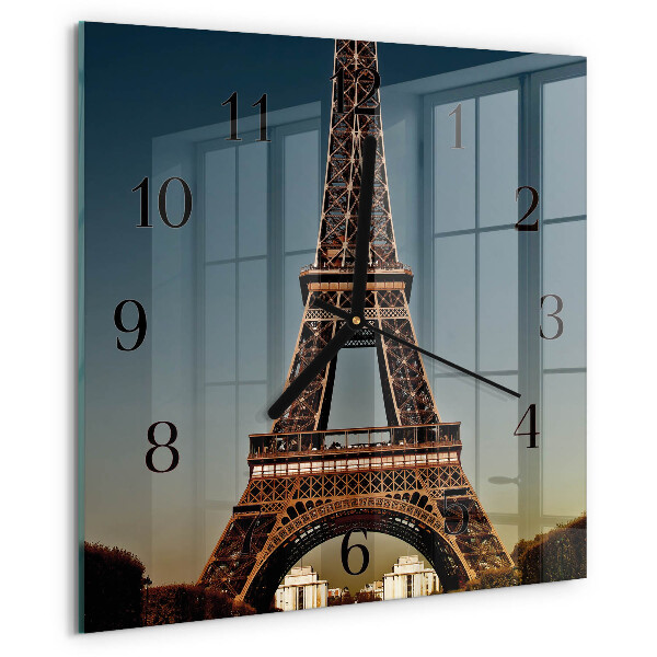 Wanduhr aus glas Eiffelturm