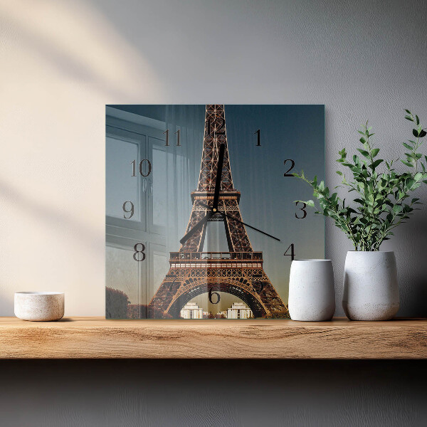 Wanduhr aus glas Eiffelturm