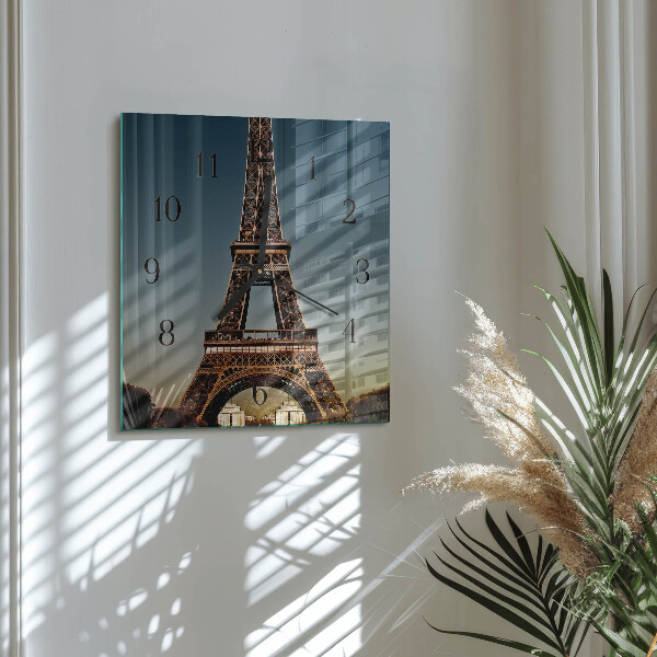 Wanduhr aus glas Eiffelturm