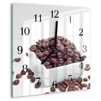 Wanduhr aus glas Kaffeebohnen