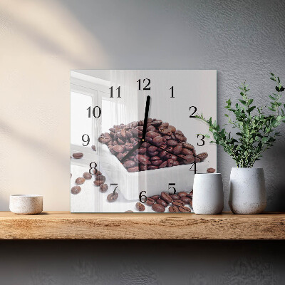 Wanduhr aus glas Kaffeebohnen