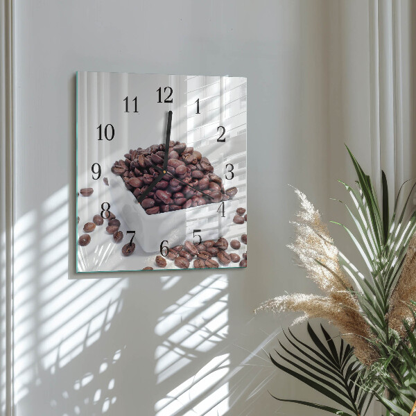 Wanduhr aus glas Kaffeebohnen