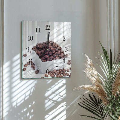 Wanduhr aus glas Kaffeebohnen