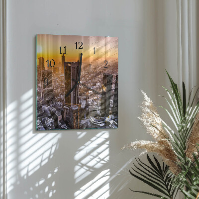 Wanduhr aus glas Sonnenuntergang