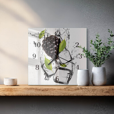 Wanduhr aus glas Brombeere