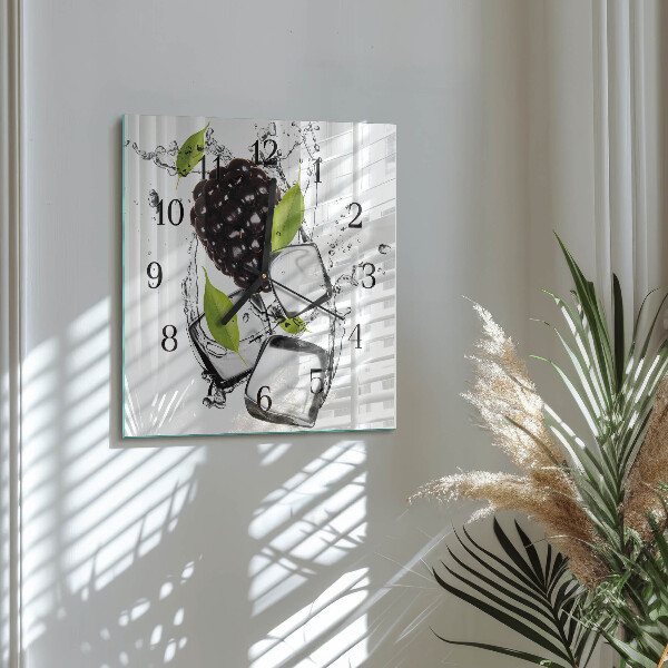Wanduhr aus glas Brombeere