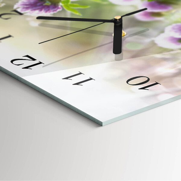 Wanduhr aus glas Blumen