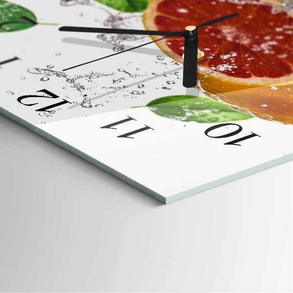 Wanduhr aus glas Grapefruit