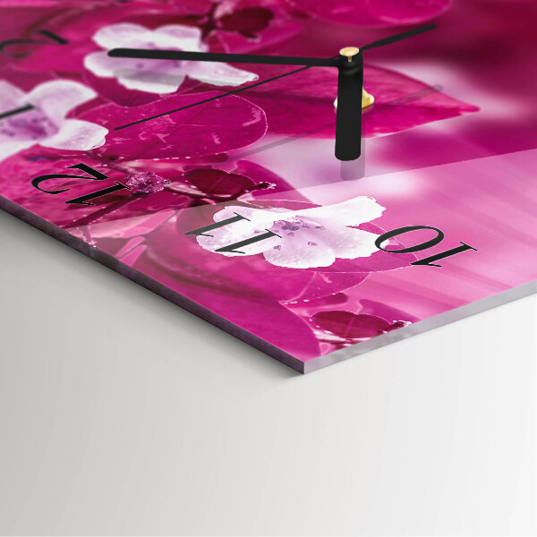 Wanduhr aus glas Blumen